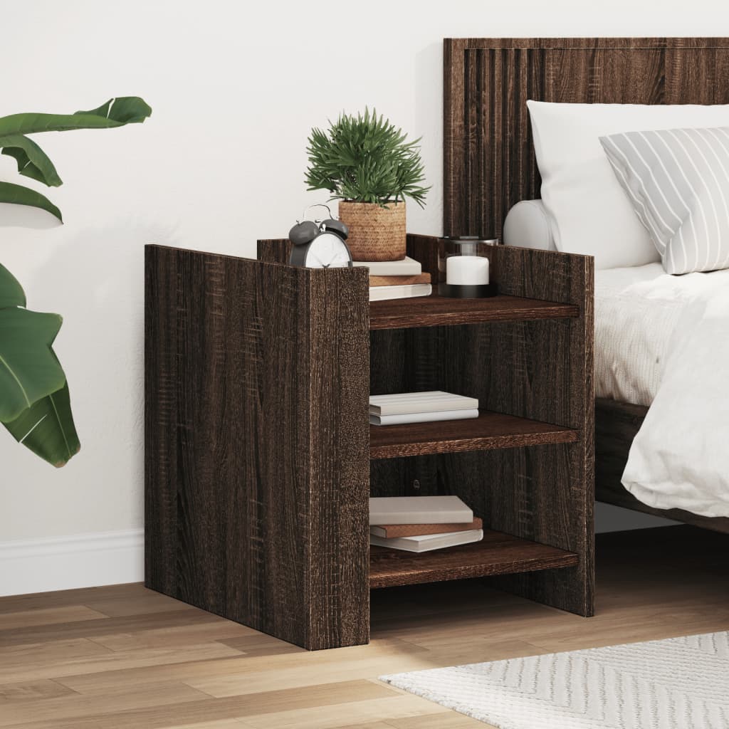 Bedside Cabinet Brown Oak 45x50x50 cm Engineered Wood