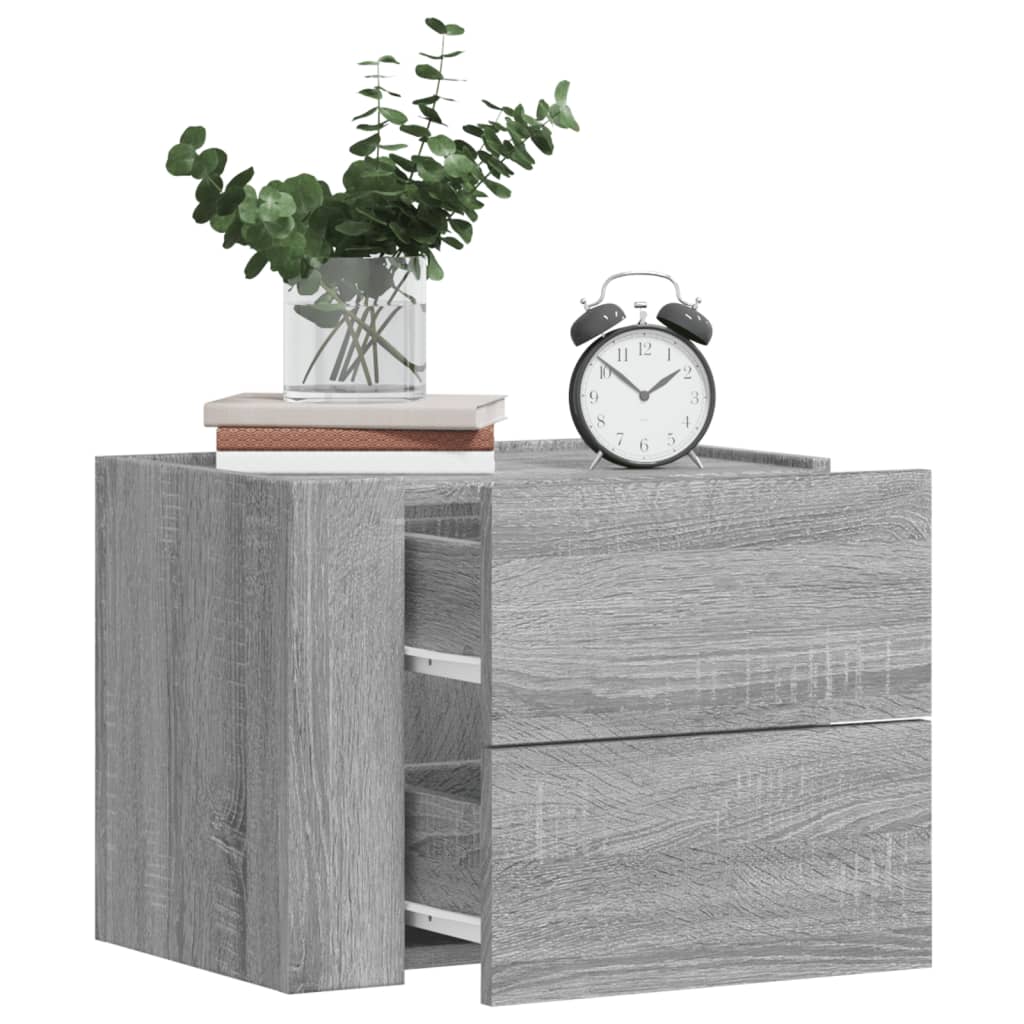 Wall-mounted Bedside Cabinet Grey Sonoma 45x30x35 cm