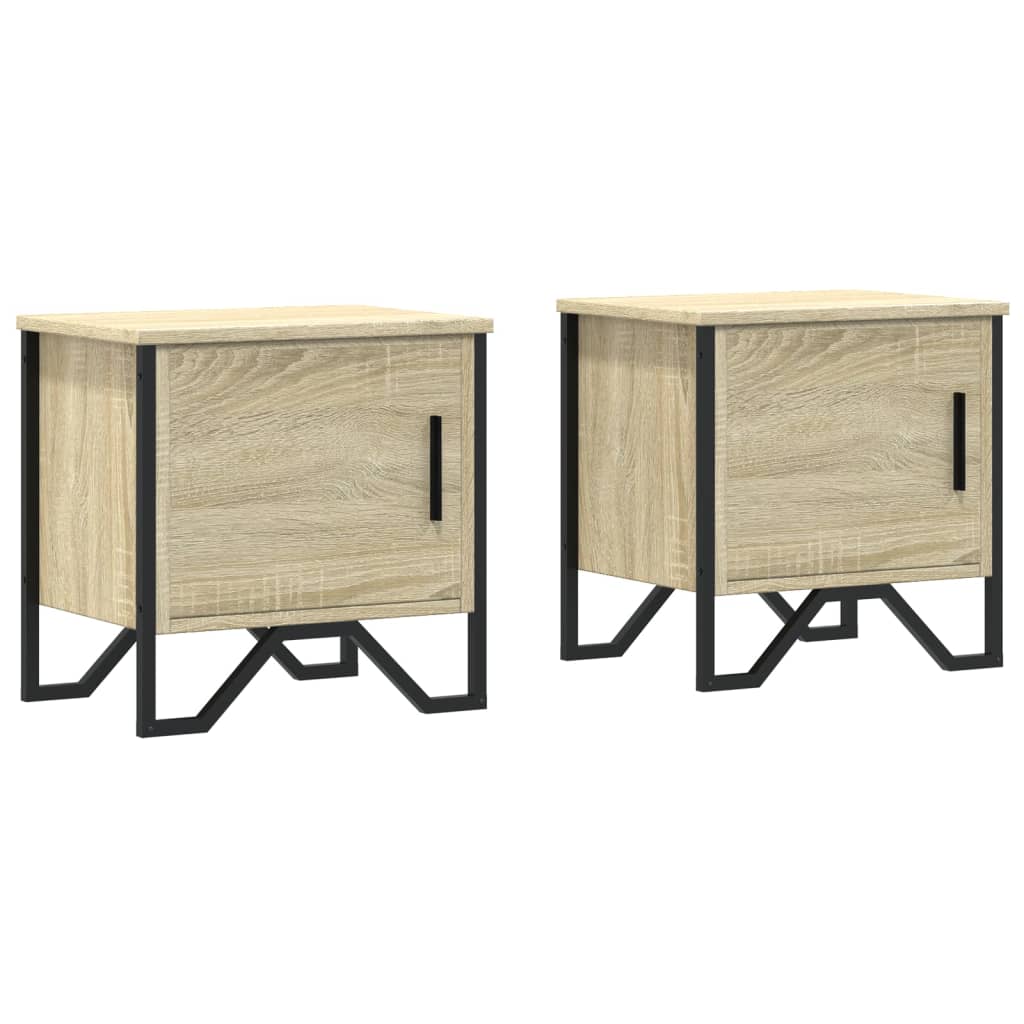 Bedside Cabinets 2 pcs Sonoma Oak 40x30x40 cm Engineered Wood