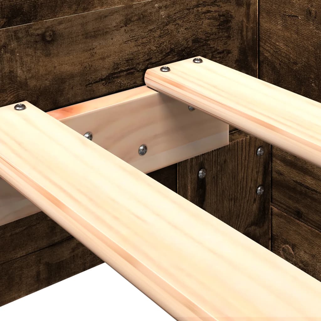 Bed Frame without Mattress Smoked Oak 90x190 cm Single Engineered Wood