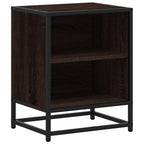 Bedside Cabinet Brown Oak 40x31x50 cm Engineered Wood and Metal