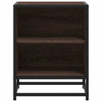 Bedside Cabinet Brown Oak 40x31x50 cm Engineered Wood and Metal