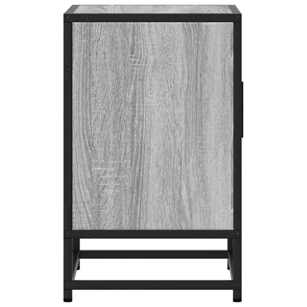 Bedside Cabinet Grey Sonoma 40x31x50 cm Engineered Wood and Metal