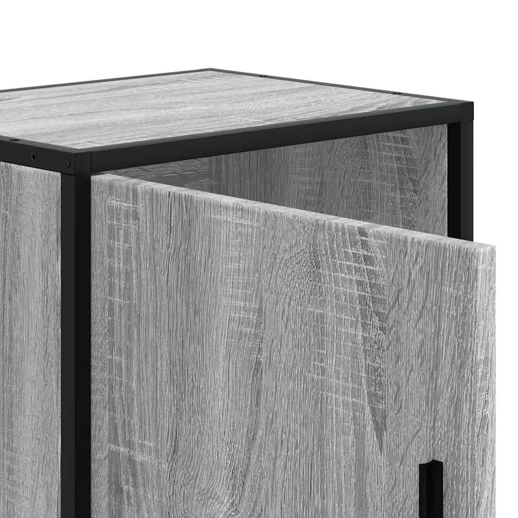 Bedside Cabinet Grey Sonoma 40x31x50 cm Engineered Wood and Metal