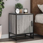 Bedside Cabinet Grey Sonoma 40x31x50 cm Engineered Wood and Metal