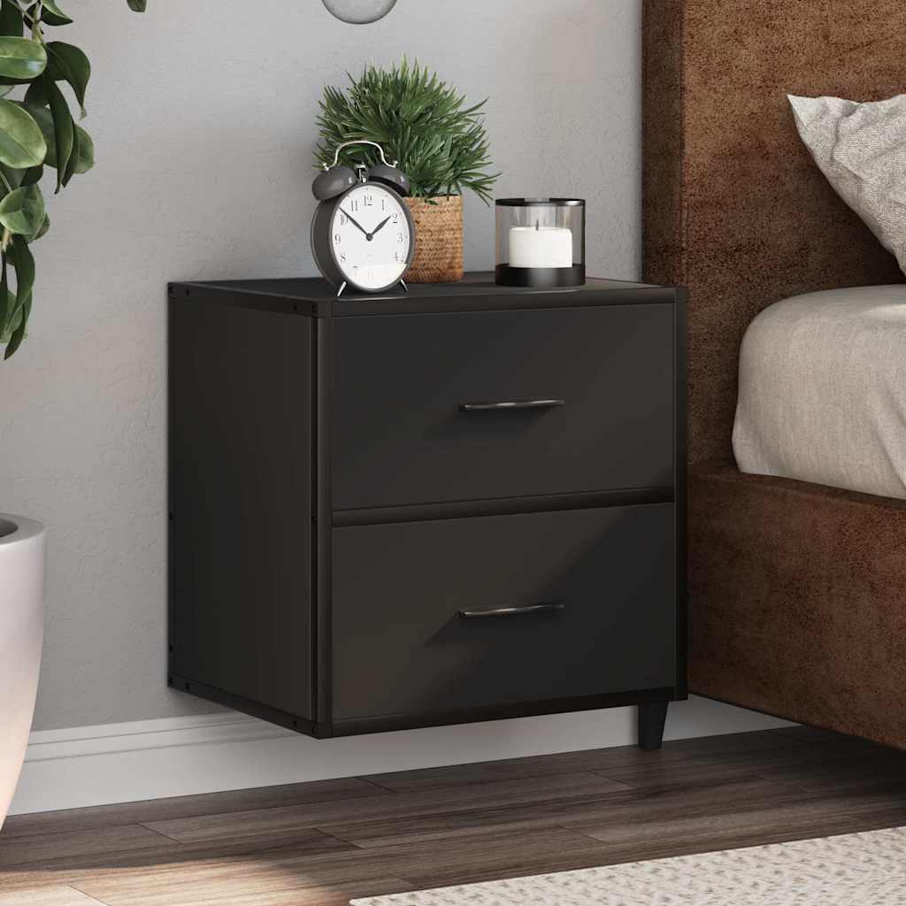 Wall-mounted Bedside Cabinets 2 pcs Black 40x31x39.5 cm