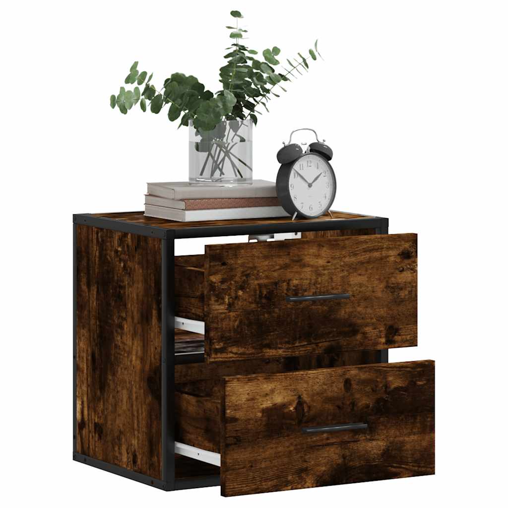 Wall-mounted Bedside Cabinets 2 pcs Smoked Oak 40x31x39.5 cm