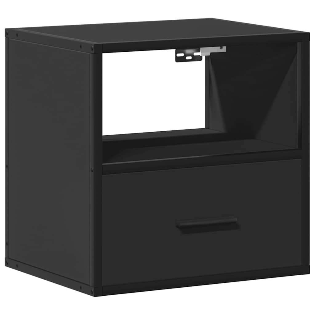 Wall-mounted Bedside Cabinets 2 pcs Black 40x31x39.5 cm