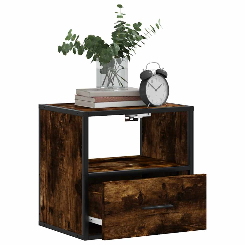 Wall-mounted Bedside Cabinets 2 pcs Smoked Oak 40x31x39.5 cm