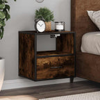 Wall-mounted Bedside Cabinets 2 pcs Smoked Oak 40x31x39.5 cm