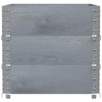 Pallet Collars 3 pcs Grey 80x60 cm Solid Wood Pine