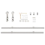 Sliding Door Hardware Kit 200 cm Stainless Steel Silver