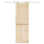 Sliding Door Hardware Kit 200 cm Stainless Steel Silver