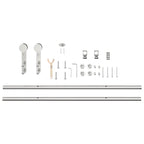 Sliding Door Hardware Kit 200 cm Stainless Steel Silver