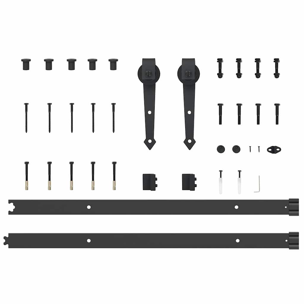 Sliding Door Hardware Kit 152.5 cm Steel Black