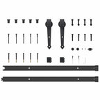 Sliding Door Hardware Kit 152.5 cm Steel Black