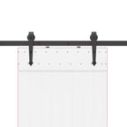 Sliding Door Hardware Kit 213.5 cm Steel Black