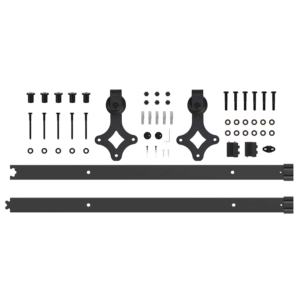 Sliding Door Hardware Kit 152.5 cm Steel Black