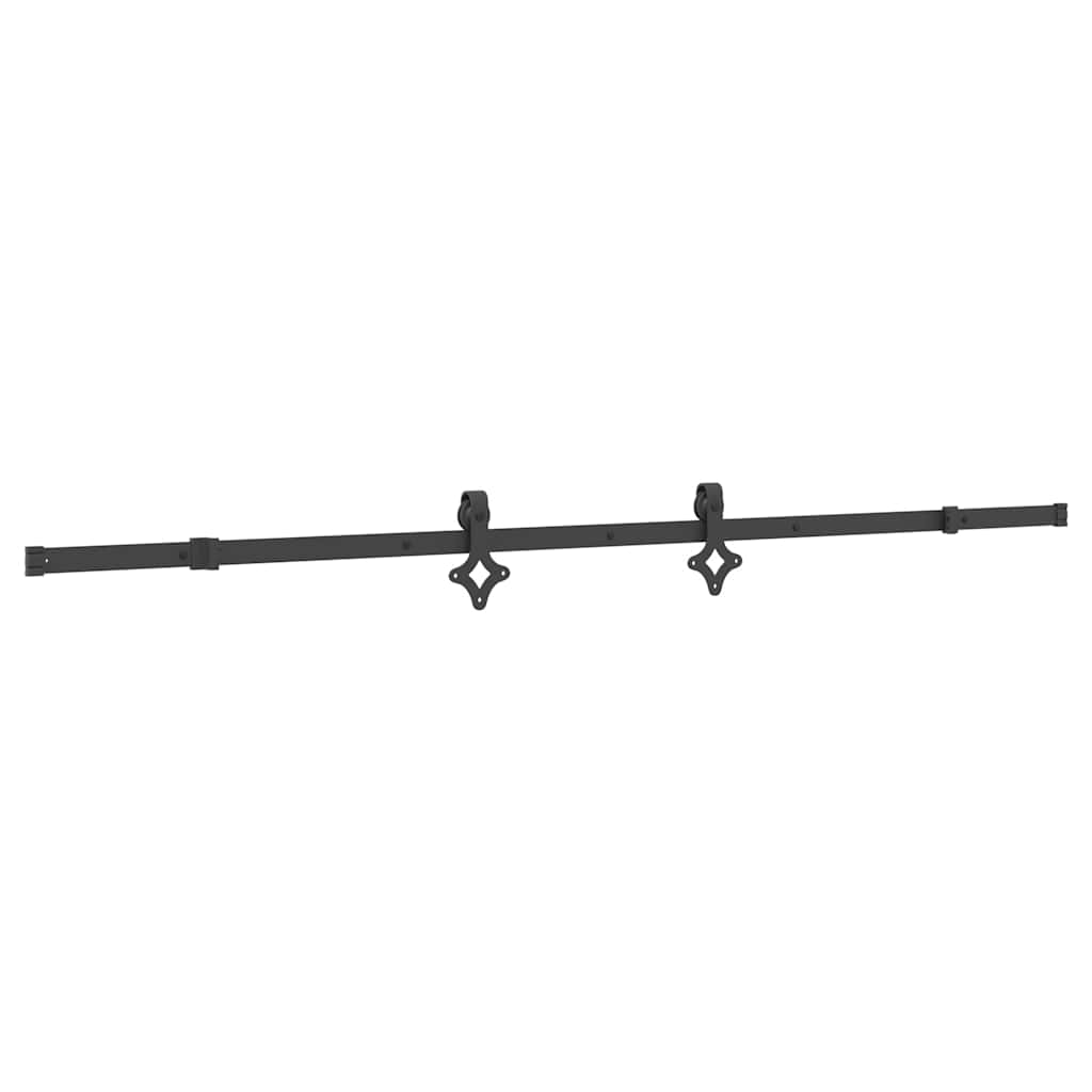 Sliding Door Hardware Kit 213.5 cm Steel Black