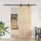 Sliding Door Hardware Kit 213.5 cm Steel Black