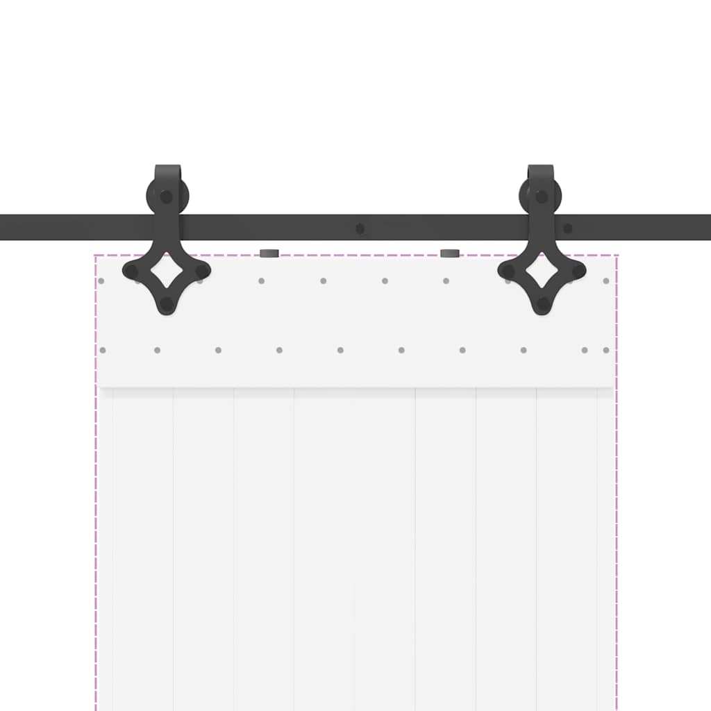 Sliding Door Hardware Kit 213.5 cm Steel Black