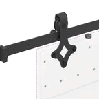 Sliding Door Hardware Kit 213.5 cm Steel Black