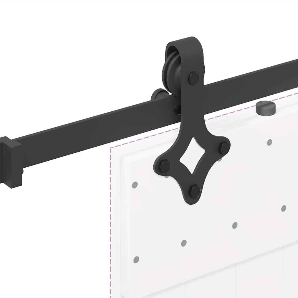 Sliding Door Hardware Kit 213.5 cm Steel Black