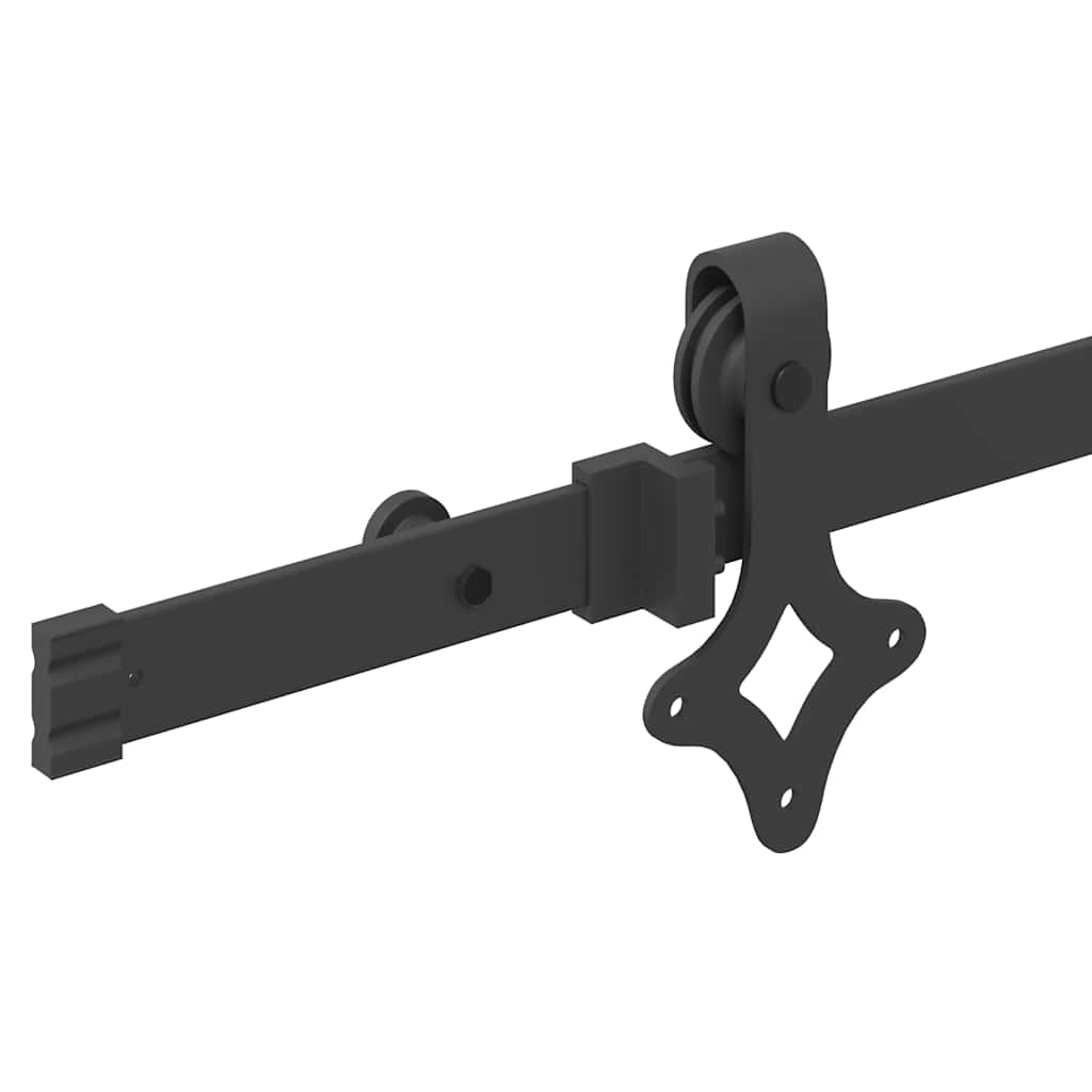 Sliding Door Hardware Kit 213.5 cm Steel Black