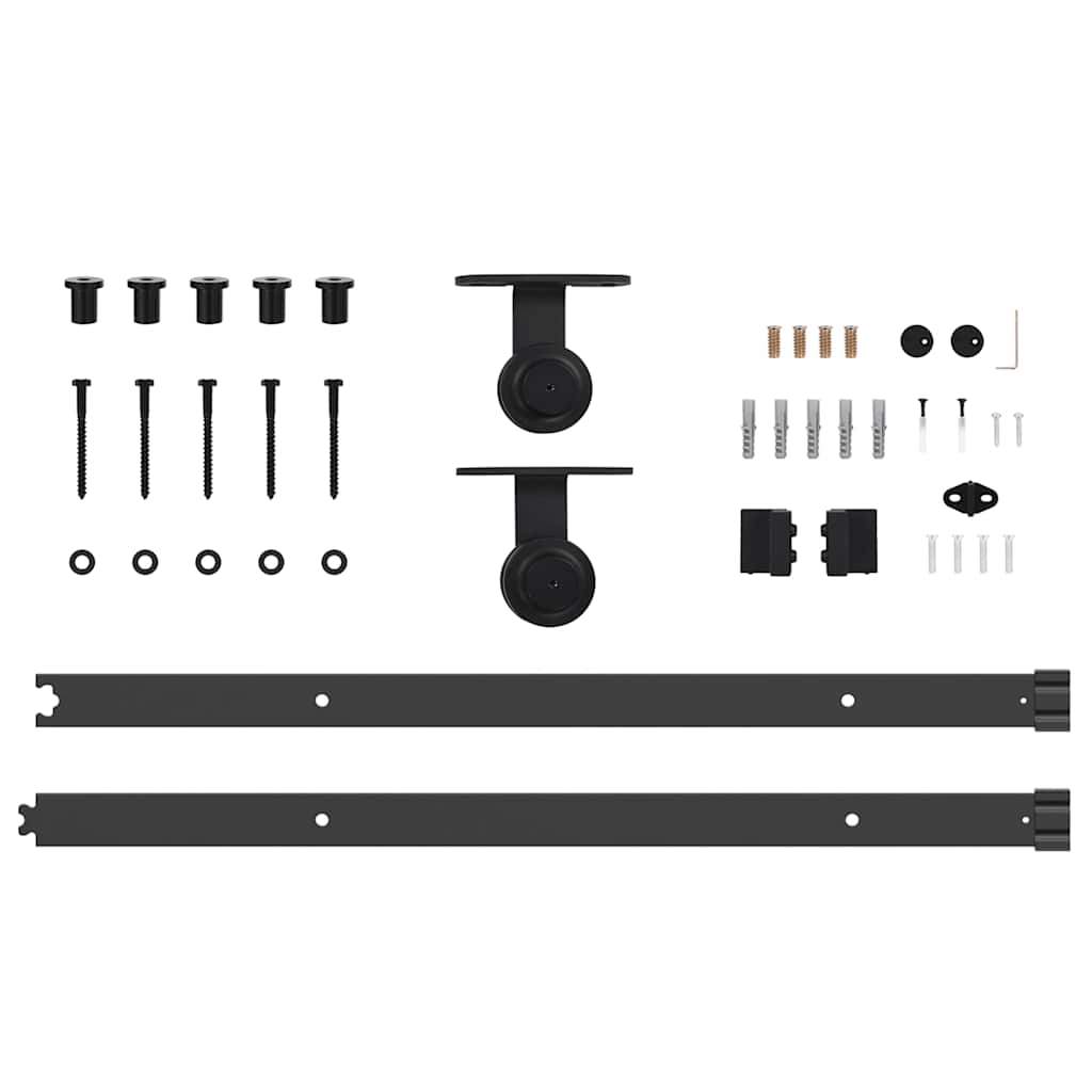 Sliding Door Hardware Kit 152.5 cm Steel Black