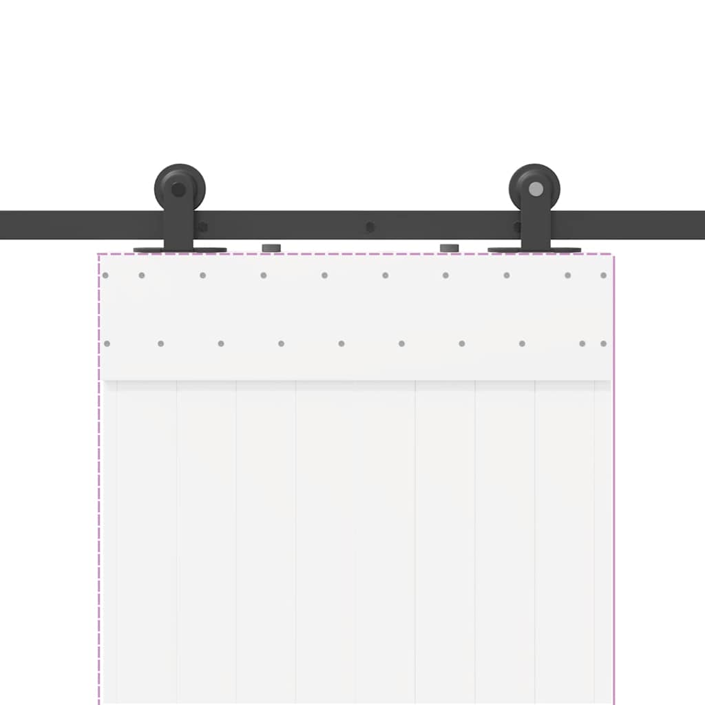 Sliding Door Hardware Kit 152.5 cm Steel Black