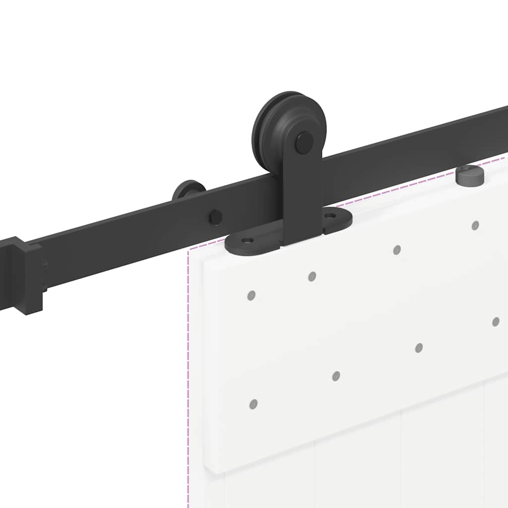 Sliding Door Hardware Kit 152.5 cm Steel Black