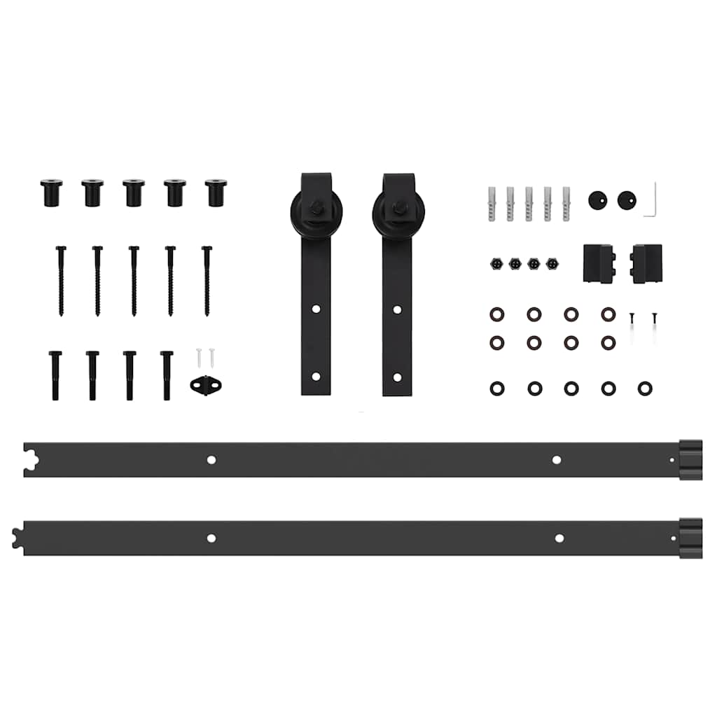 Sliding Door Hardware Kit 152.5 cm Steel Black