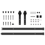 Sliding Door Hardware Kit 152.5 cm Steel Black
