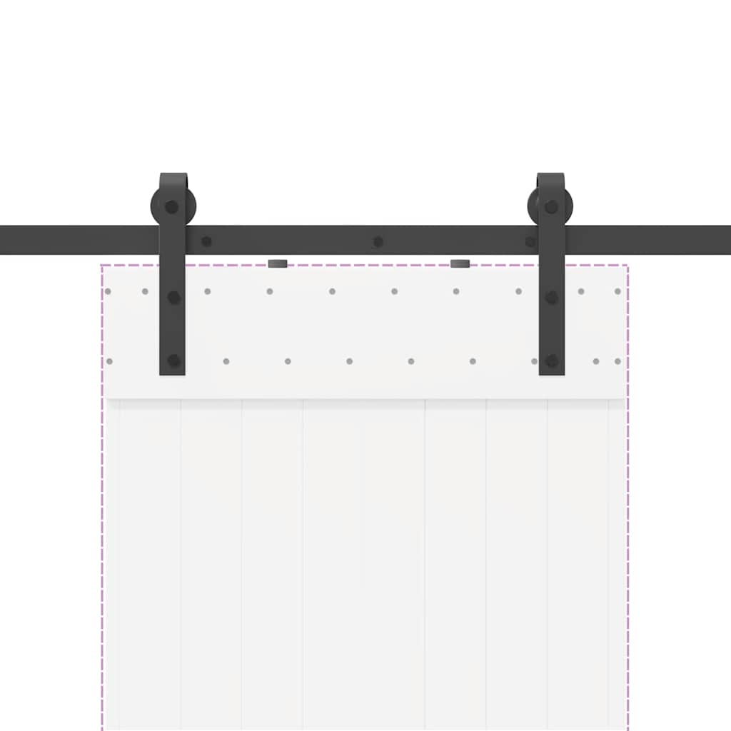 Sliding Door Hardware Kit 152.5 cm Steel Black