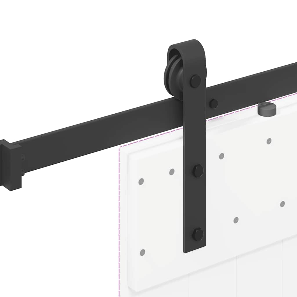 Sliding Door Hardware Kit 152.5 cm Steel Black