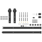 Sliding Door Hardware Kit 152 cm Steel Black