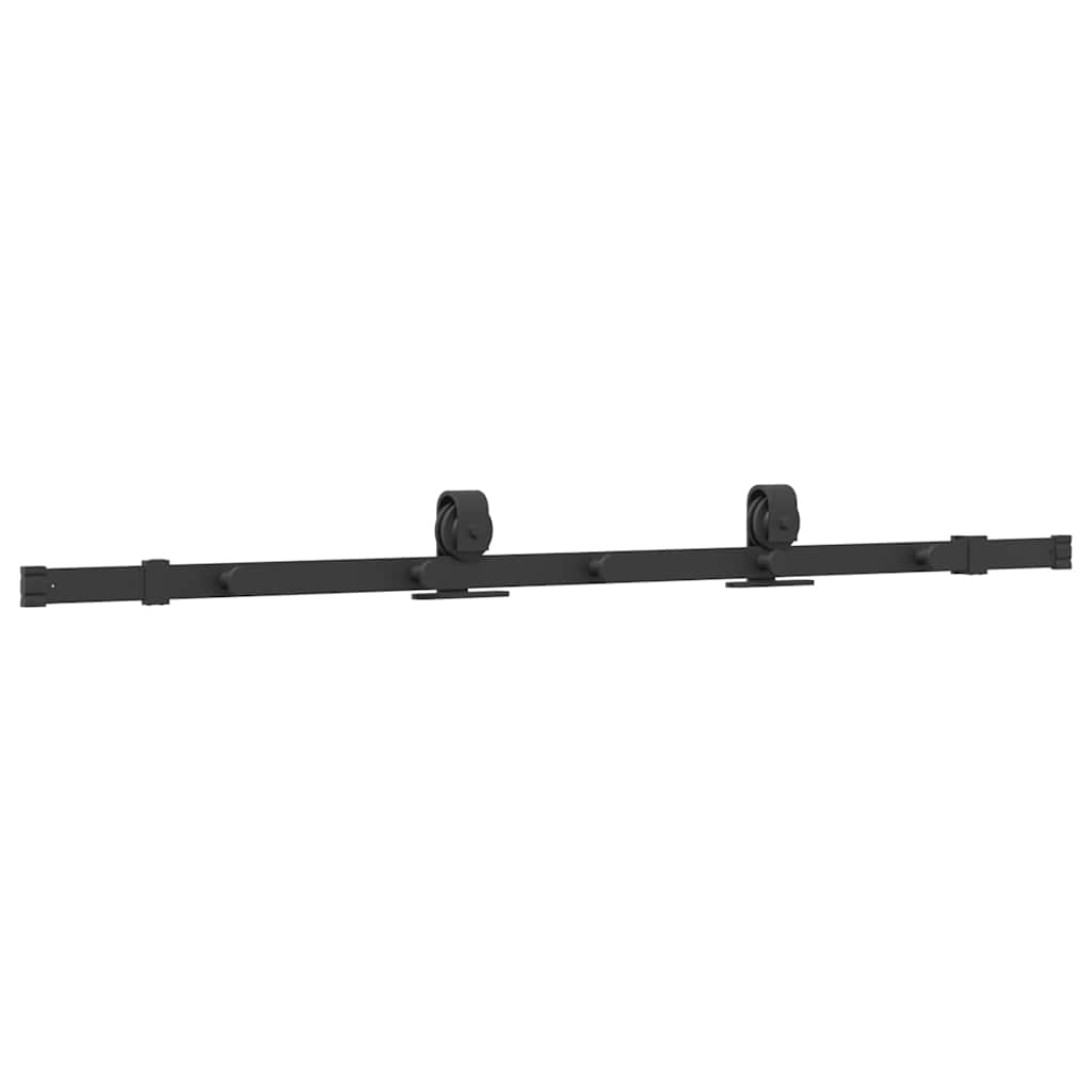 Sliding Door Hardware Kit 152 cm Steel Black