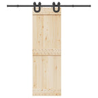 Sliding Door Hardware Kit 200 cm Steel Black