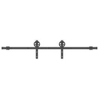 Sliding Door Hardware Kit 183 cm Steel Black