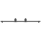 Sliding Door Hardware Kit 183 cm Steel Black