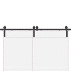 Sliding Door Hardware Kit 183 cm Steel Black