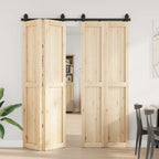 Sliding Door Hardware Kit 183 cm Steel Black