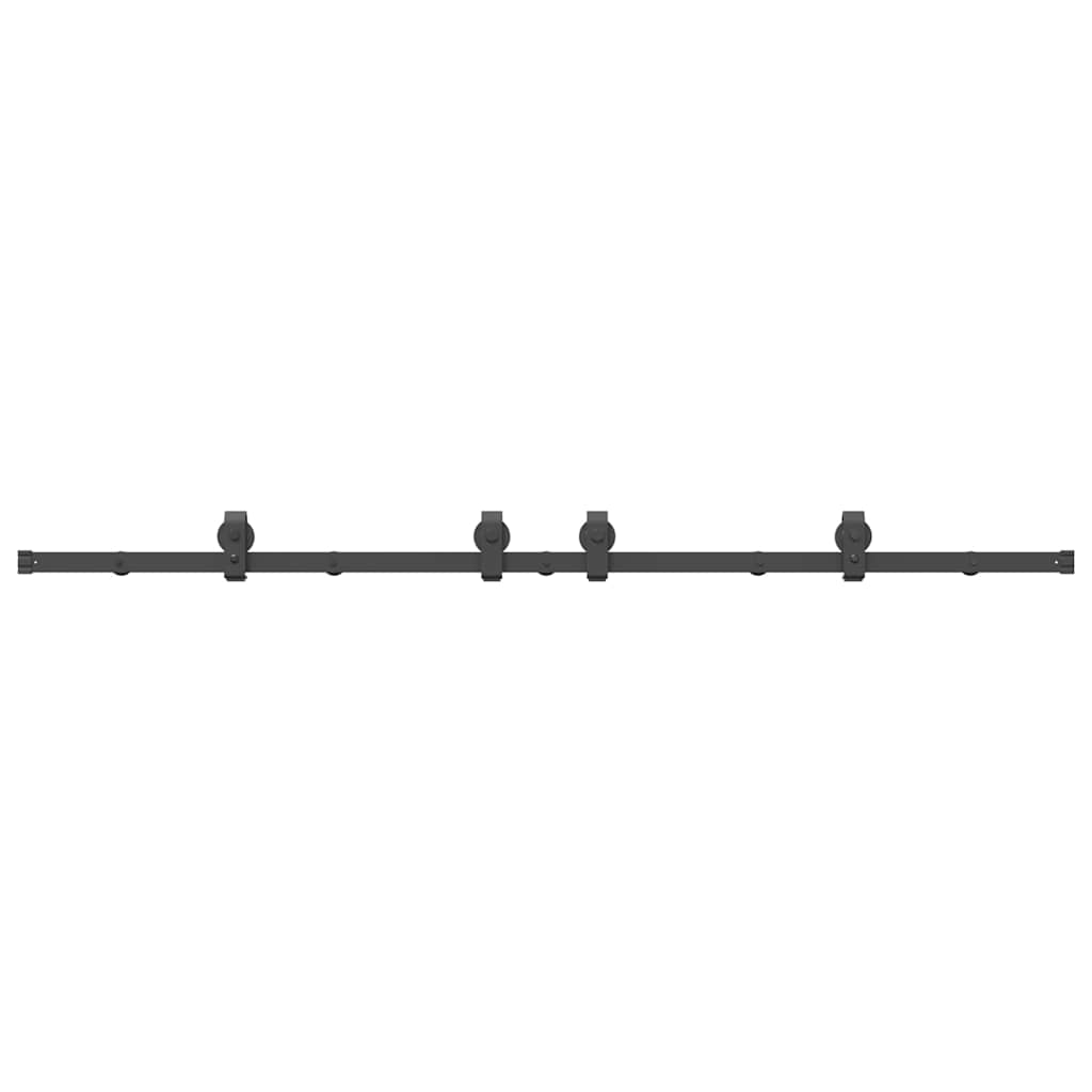 Sliding Door Hardware Kit 200 cm Steel Black