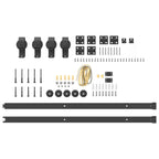 Sliding Door Hardware Kit 200 cm Steel Black