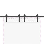 Sliding Door Hardware Kit 183 cm Steel Black