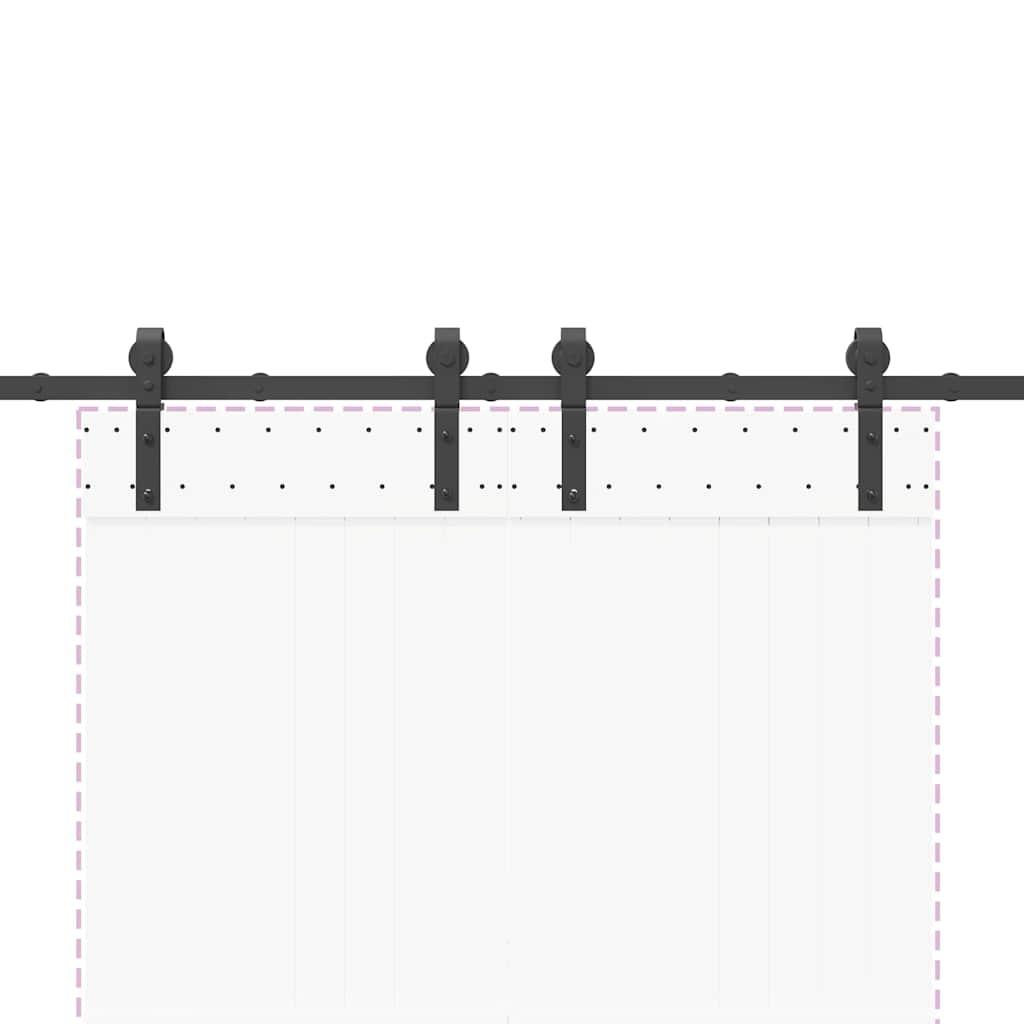 Sliding Door Hardware Kit 200 cm Steel Black