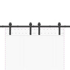 Sliding Door Hardware Kit 200 cm Steel Black