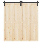 Sliding Door Hardware Kit 200 cm Steel Black