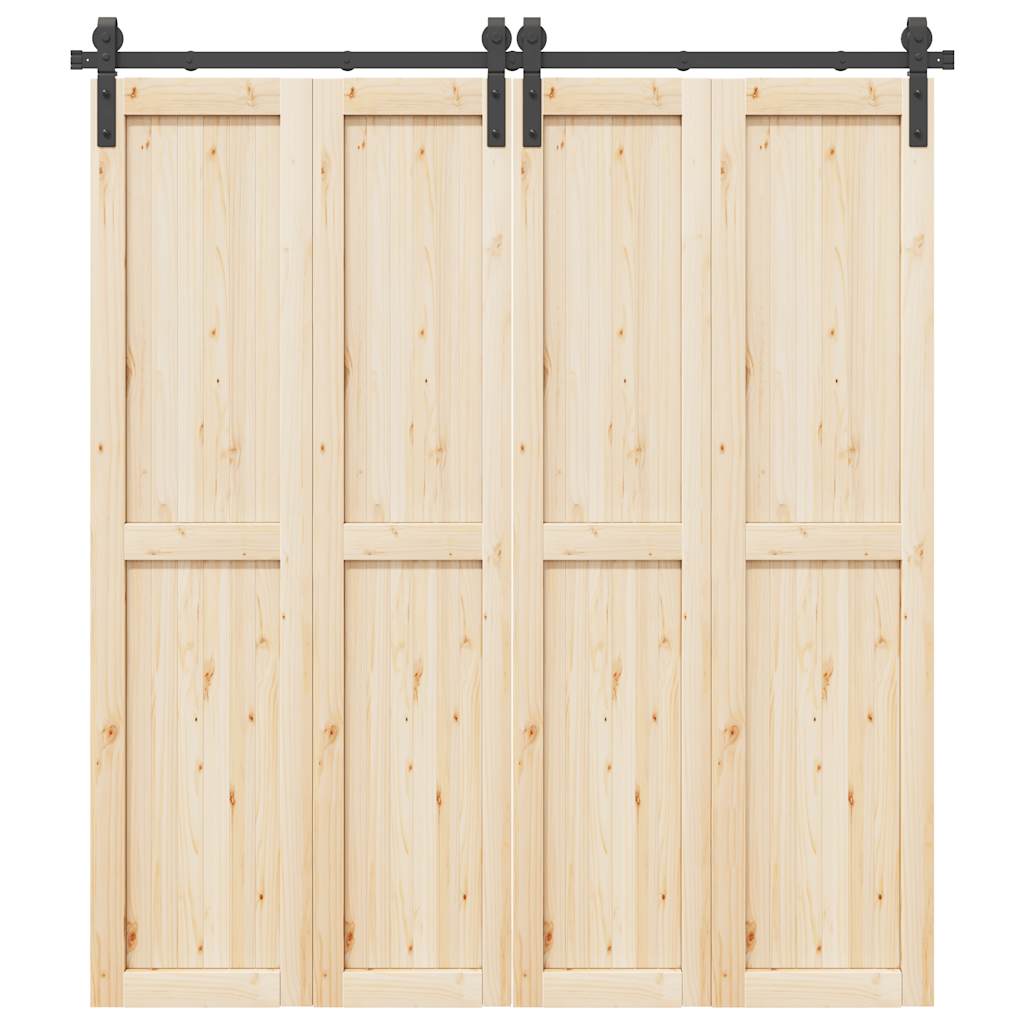 Sliding Door Hardware Kit 200 cm Steel Black