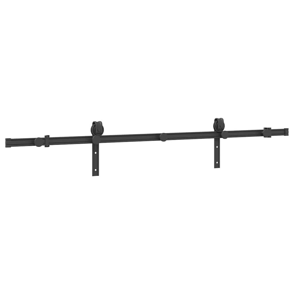 Sliding Door Hardware Kit 183 cm Steel Black